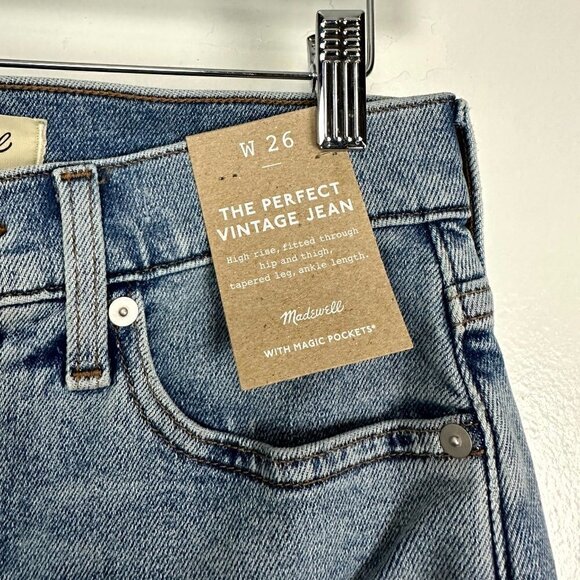 MADEWELL The Perfect Vintage Jean in Wash Kingsbury Size US 26 NWT - Picture 7 of 16